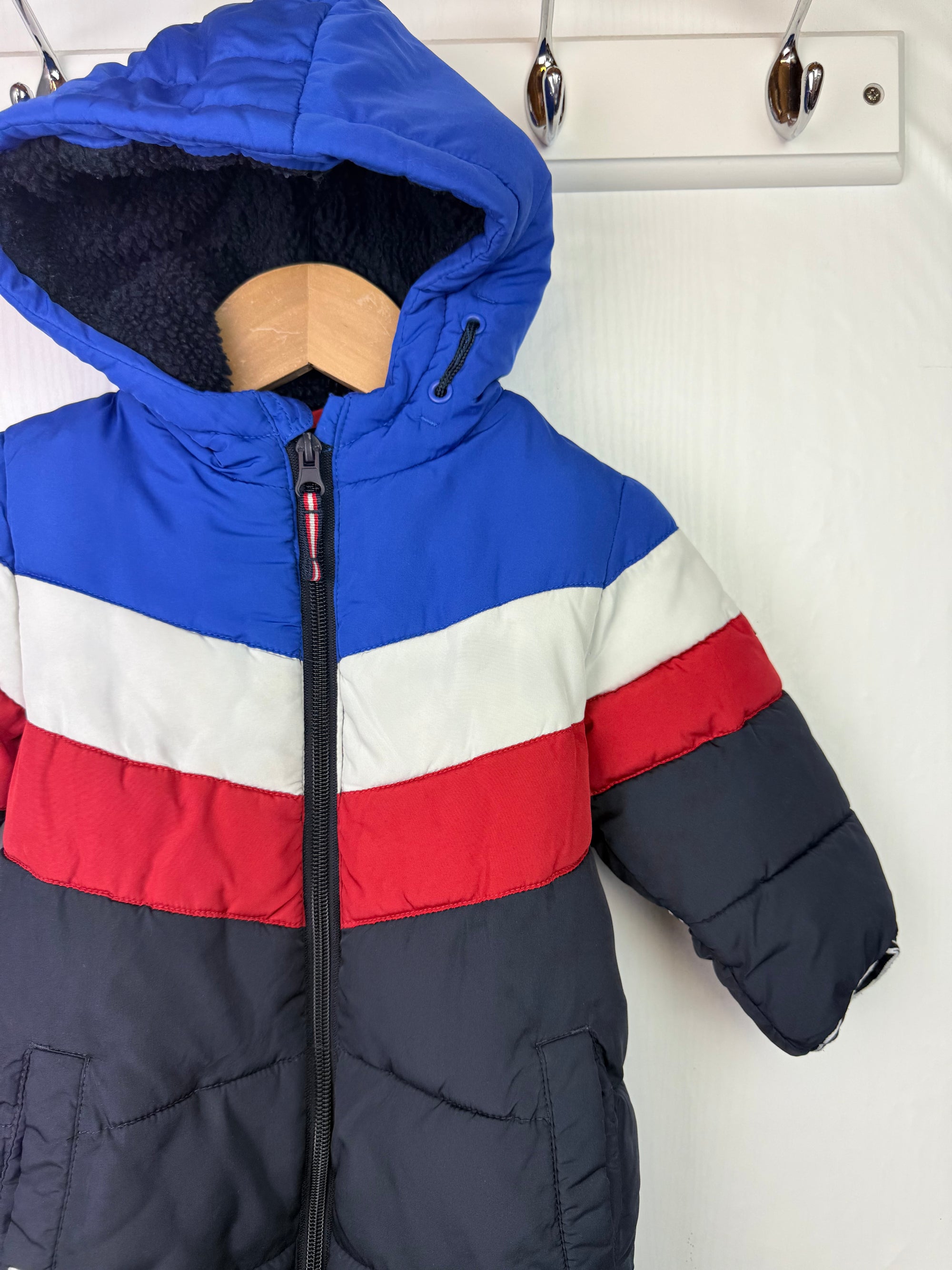 Next Striped Padded Pramsuit - Boys 9-12 Months