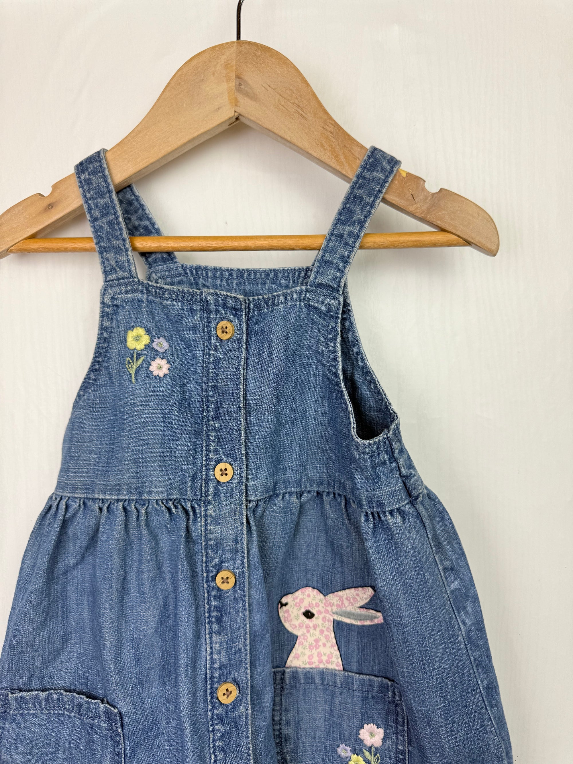 F&F Denim Bunny Dress - Girls 18-24 Months