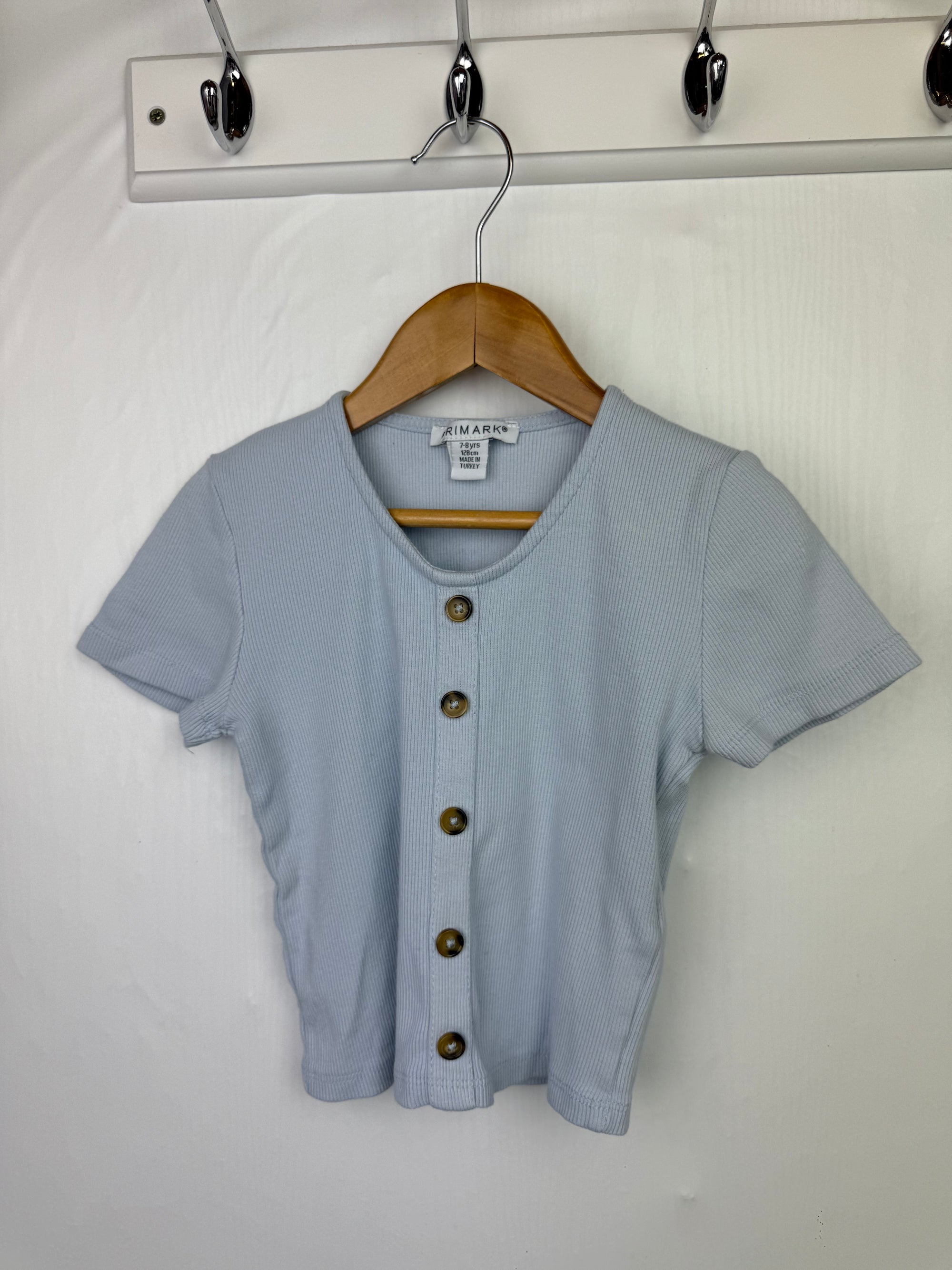 Primark Blue Ribbed Top - Girls 7-8 Years Little Ones Preloved. Preloved Kids & Children’s Gently Used Clothing. Second Hand Baby, Girls & Boys Clothes. UK Postage