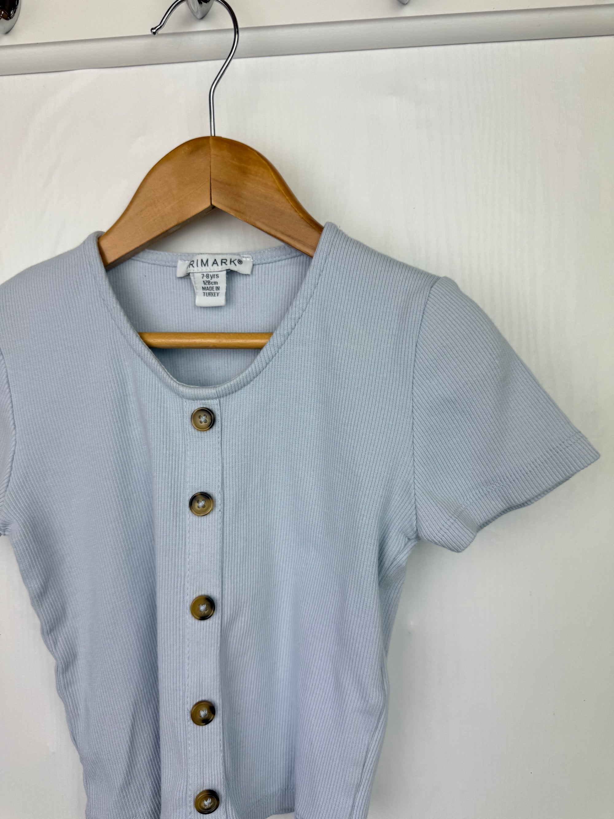 Primark Blue Ribbed Top - Girls 7-8 Years Little Ones Preloved. Preloved Kids & Children’s Gently Used Clothing. Second Hand Baby, Girls & Boys Clothes. UK Postage