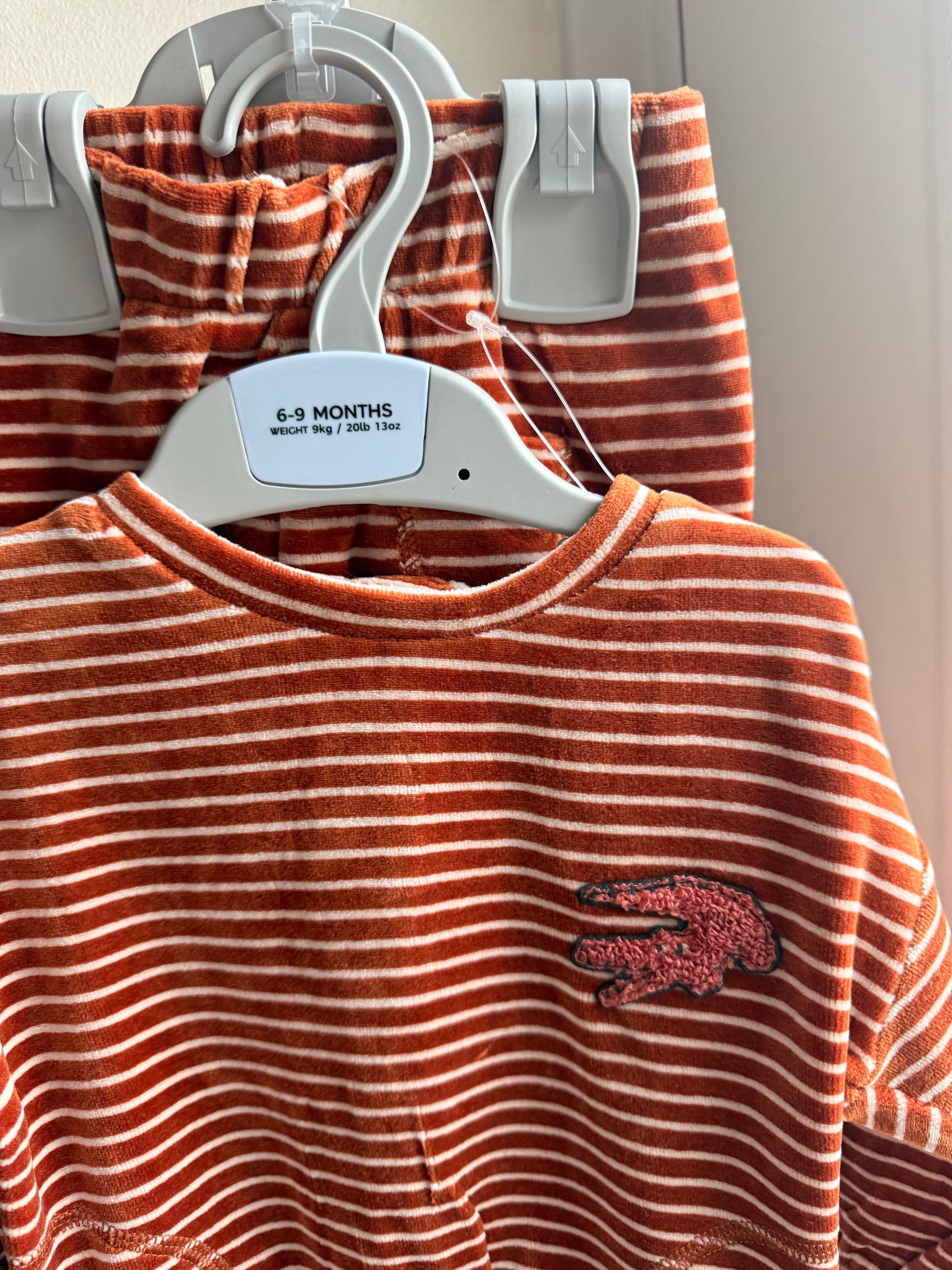 NEW Ex M*S Crocodile Velour Outfit - Baby Boys 6-9 Months