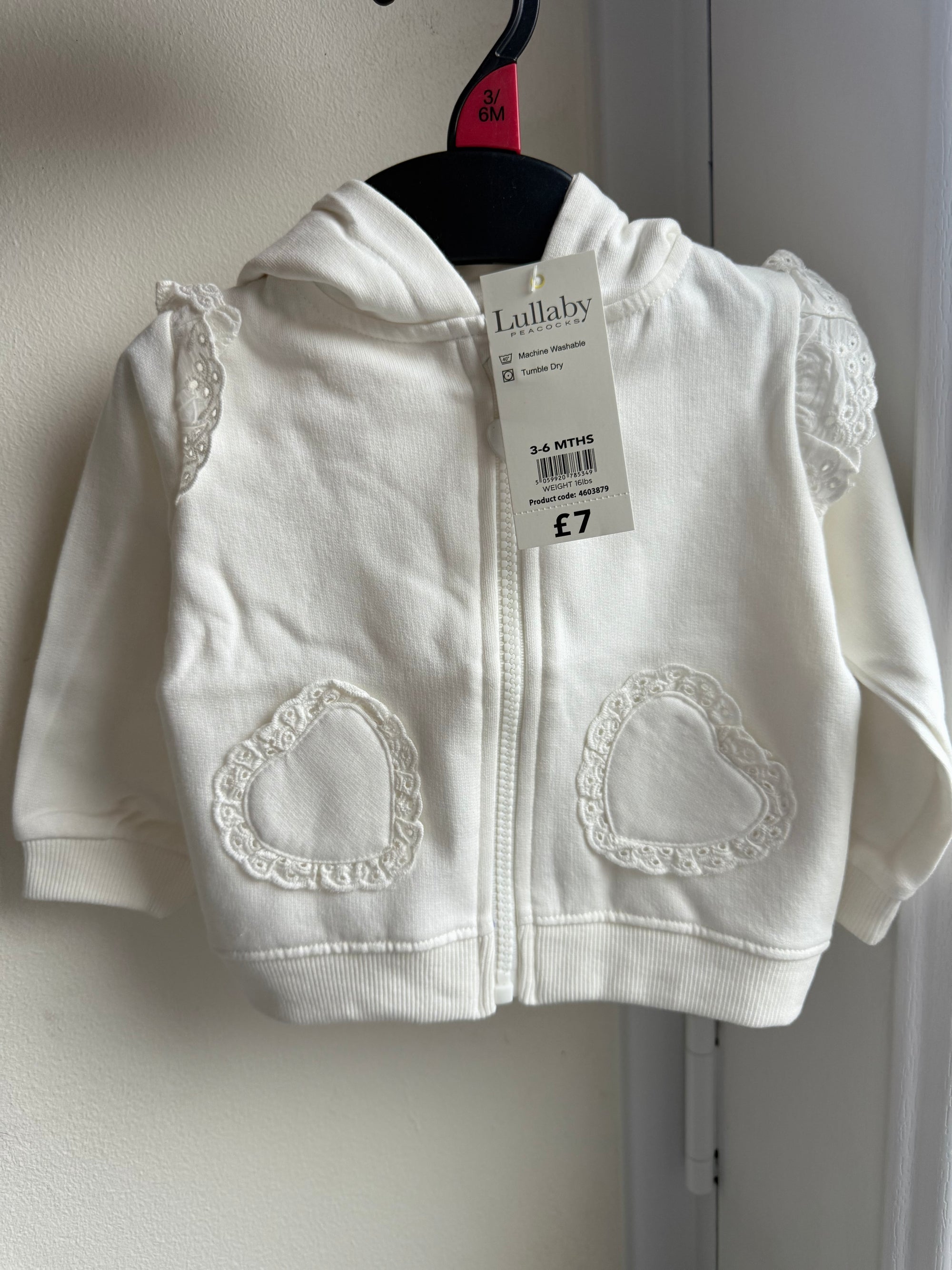 NEW Lullaby Cream Eyelet Zip Hoodie - Girls
