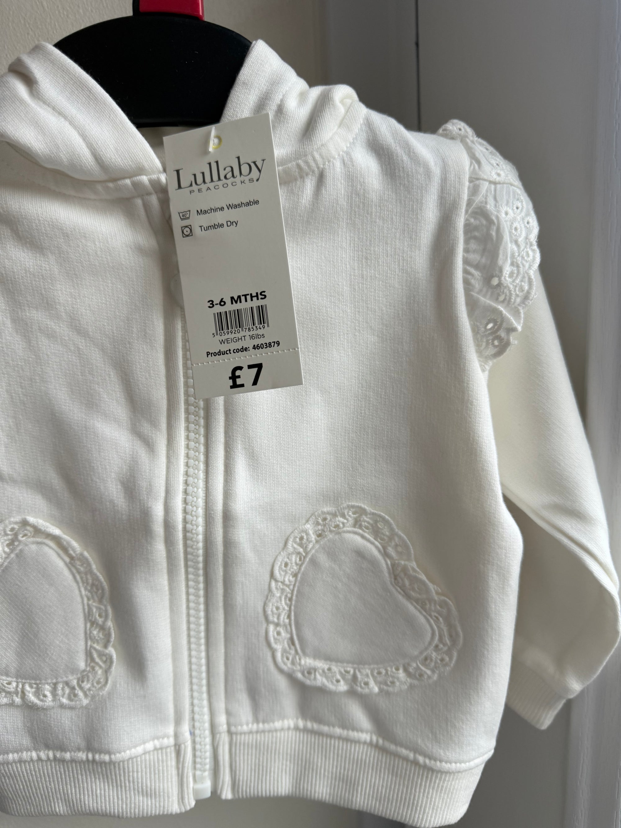 NEW Lullaby Cream Eyelet Zip Hoodie - Girls