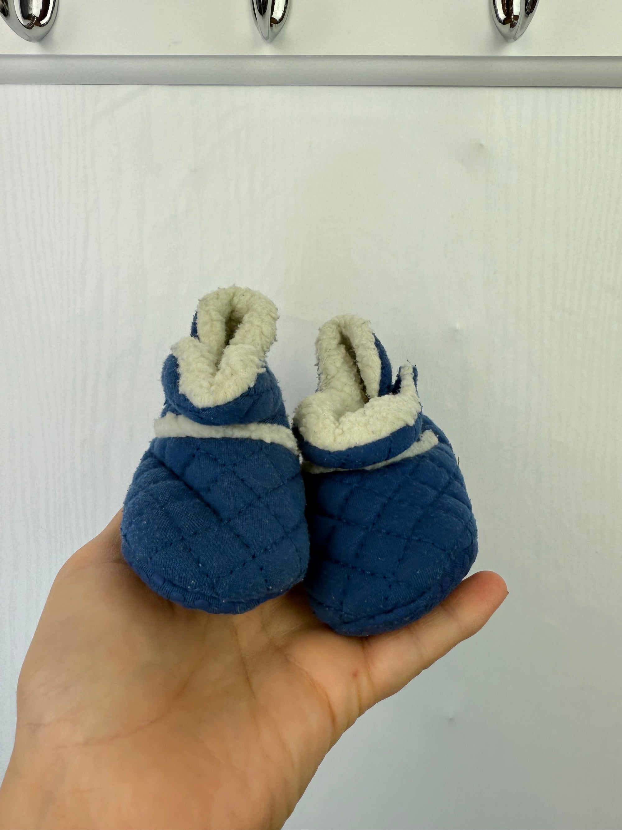 TU Blue Quilted Booties - Boys 6-9 Months