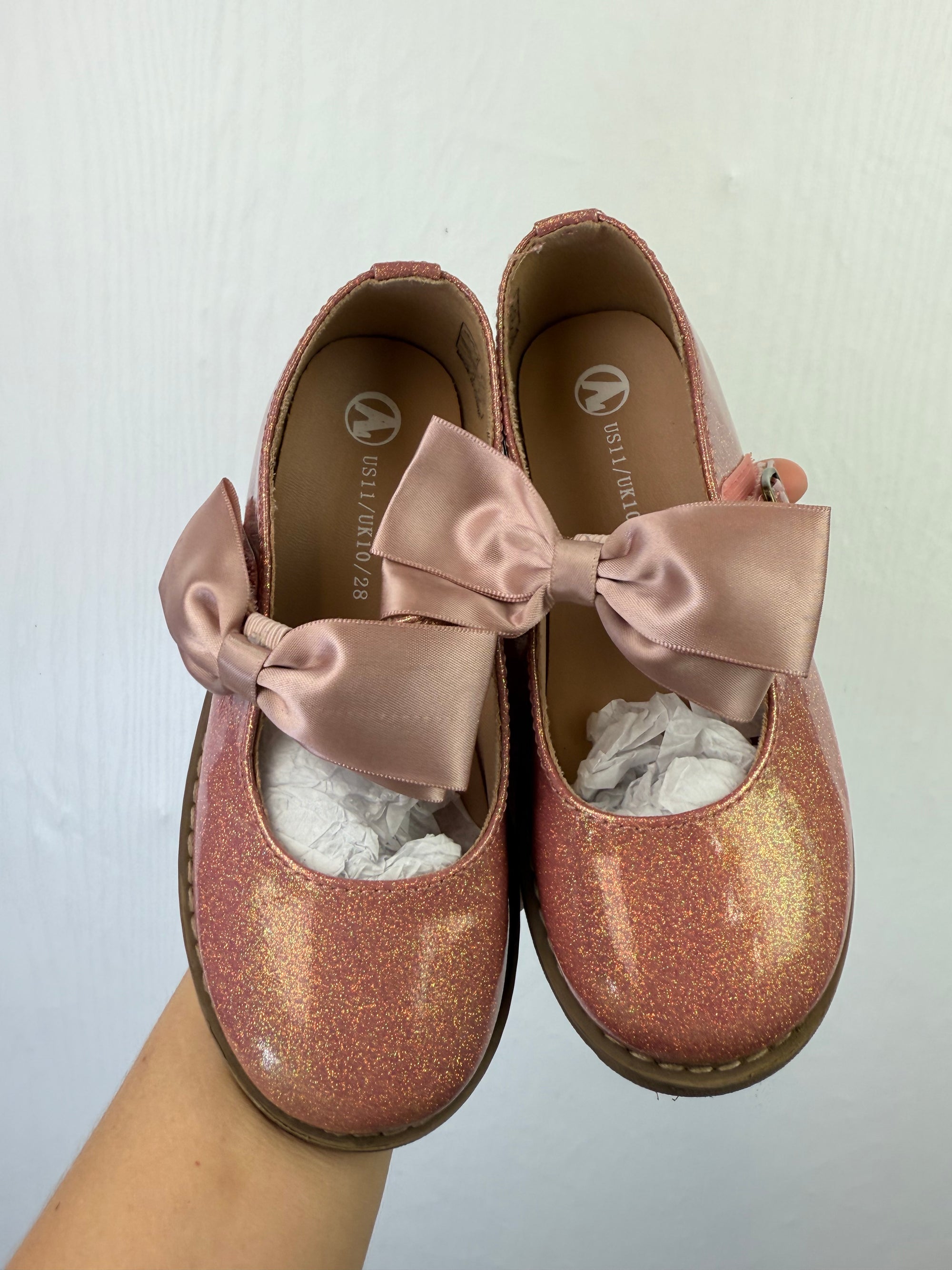 Pink Sparkly Mary Jane Shoes - Girls UK Size 10