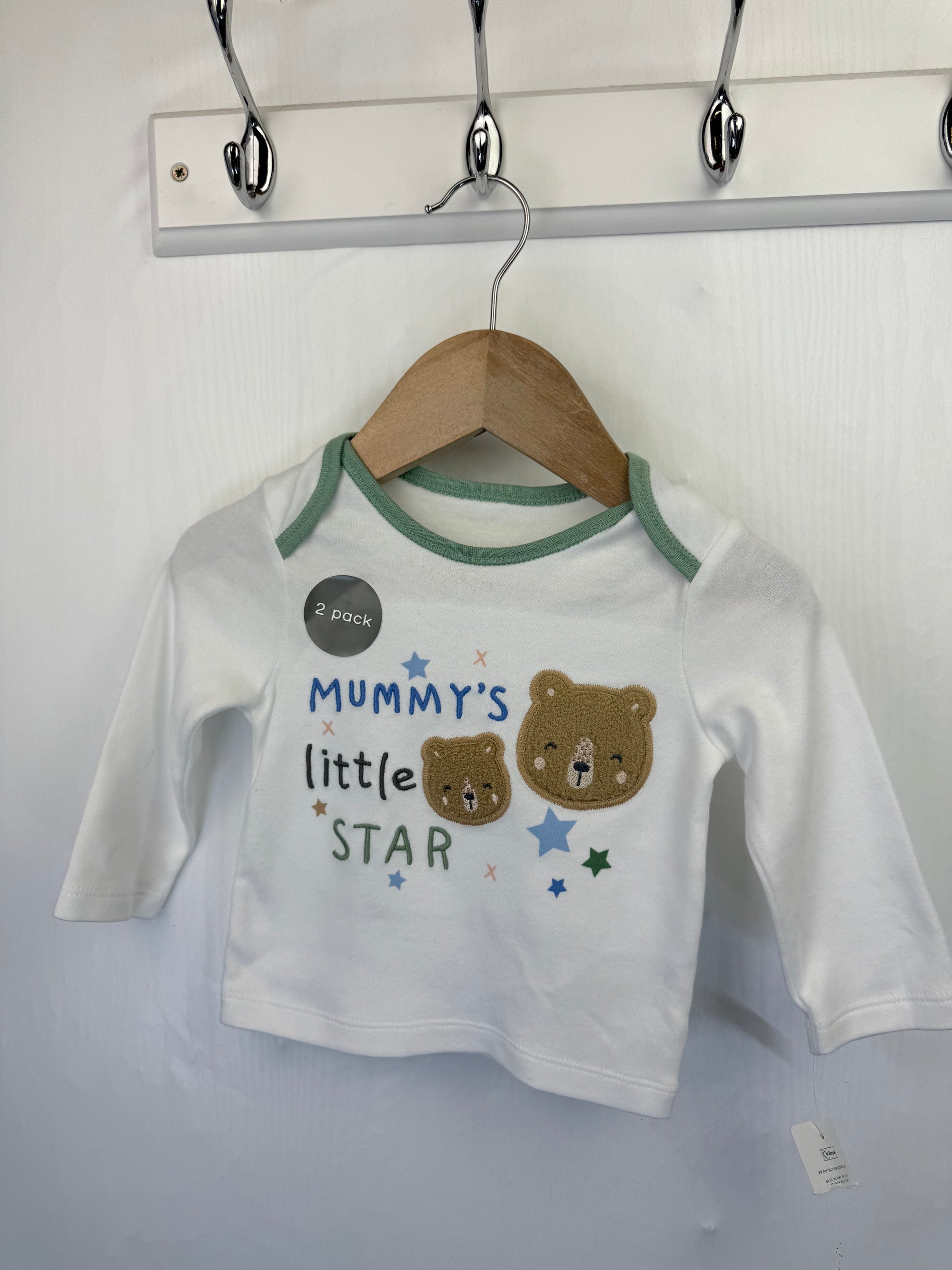 NEW Nutmeg Mummy's Little Star Top - Unisex 6-9 Months