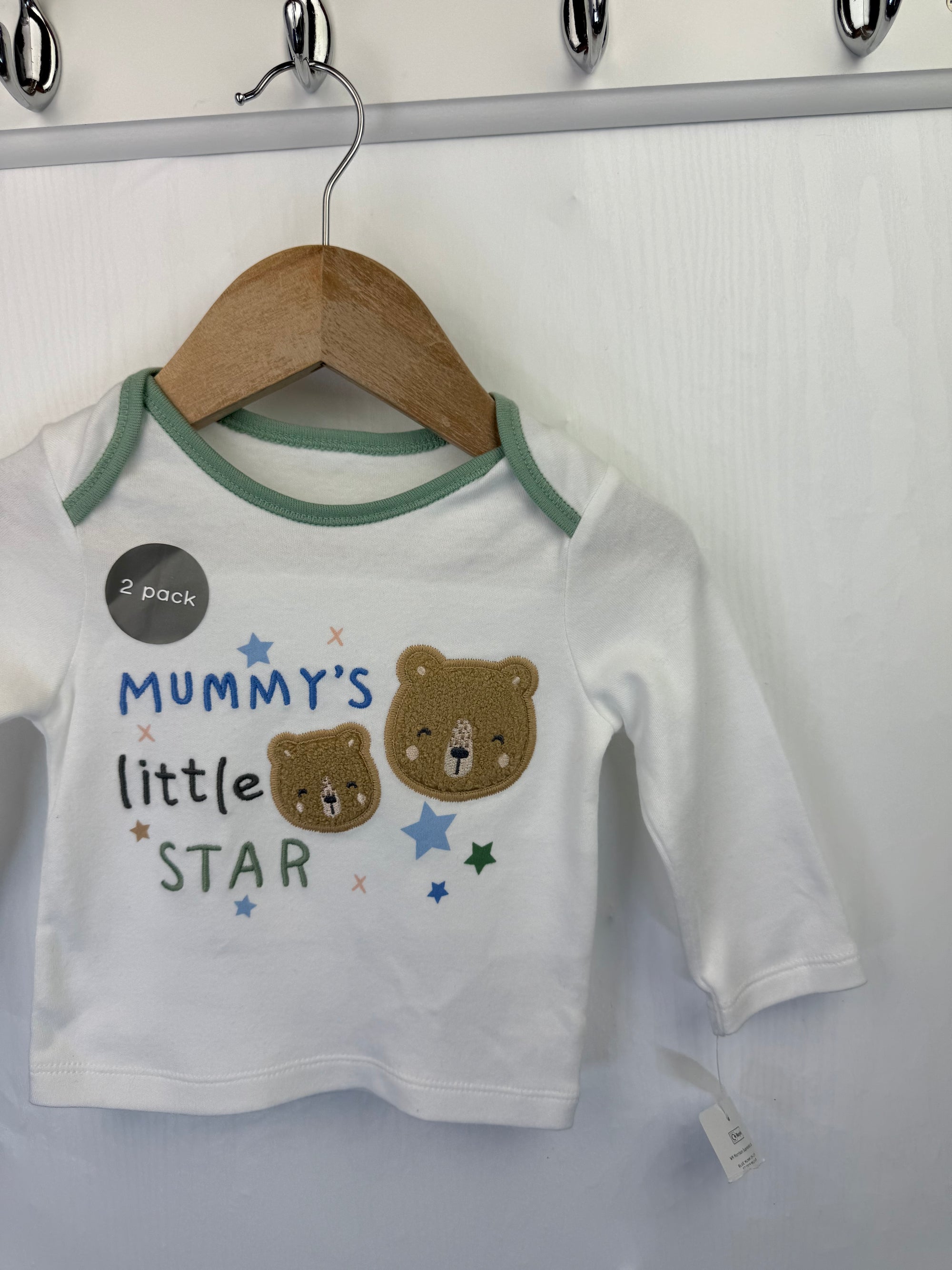NEW Nutmeg Mummy's Little Star Top - Unisex 6-9 Months