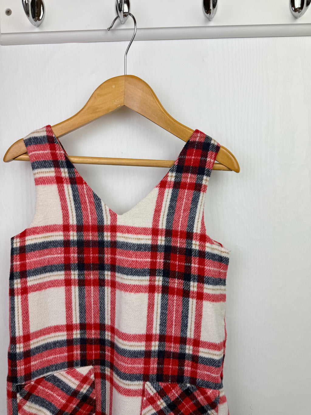 F&F Cream & Red Checked Dress - Girls 2-3 Years