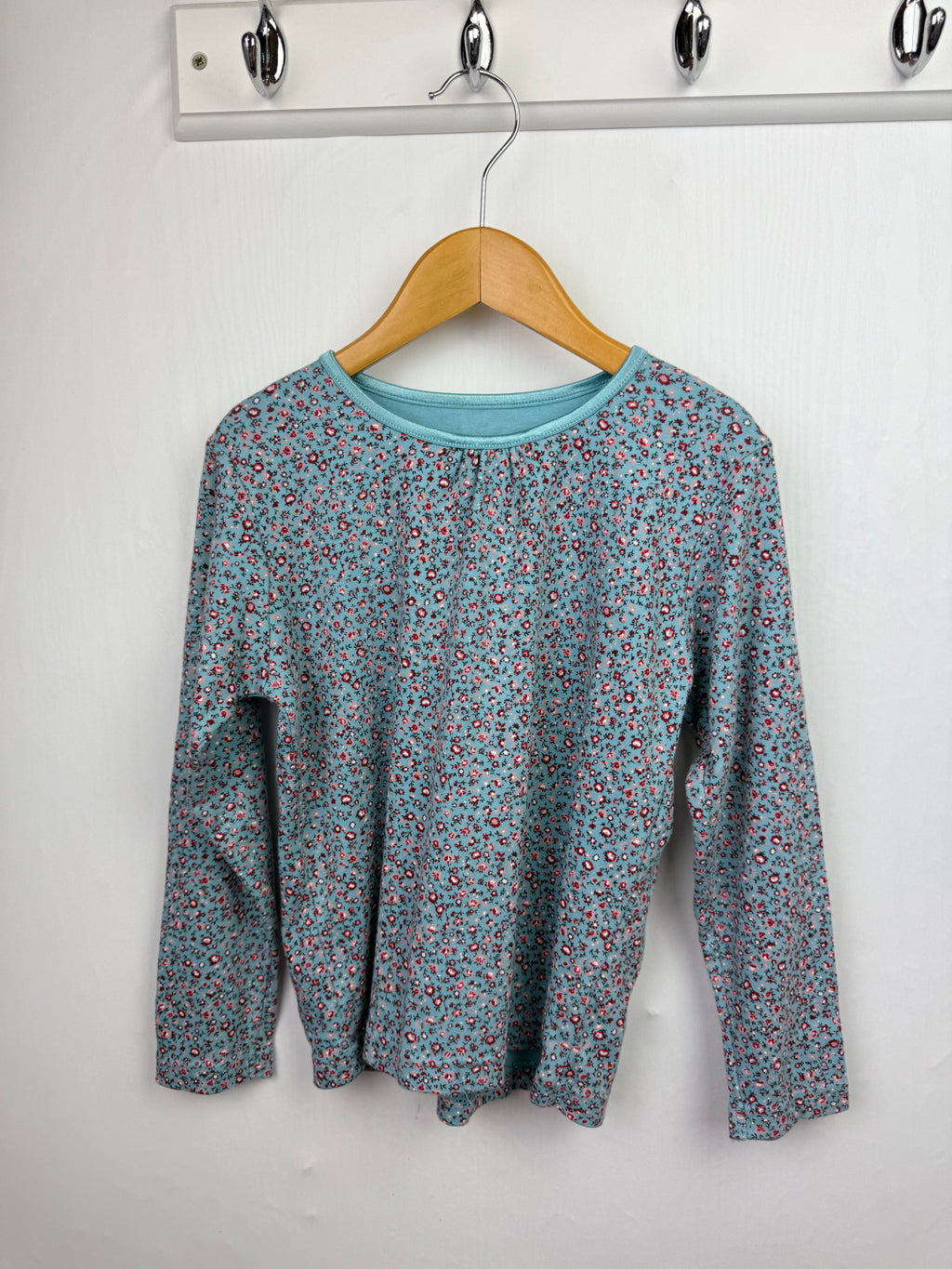 M&S Blue Floral Long Sleeve Top - Girls 5-6 Years