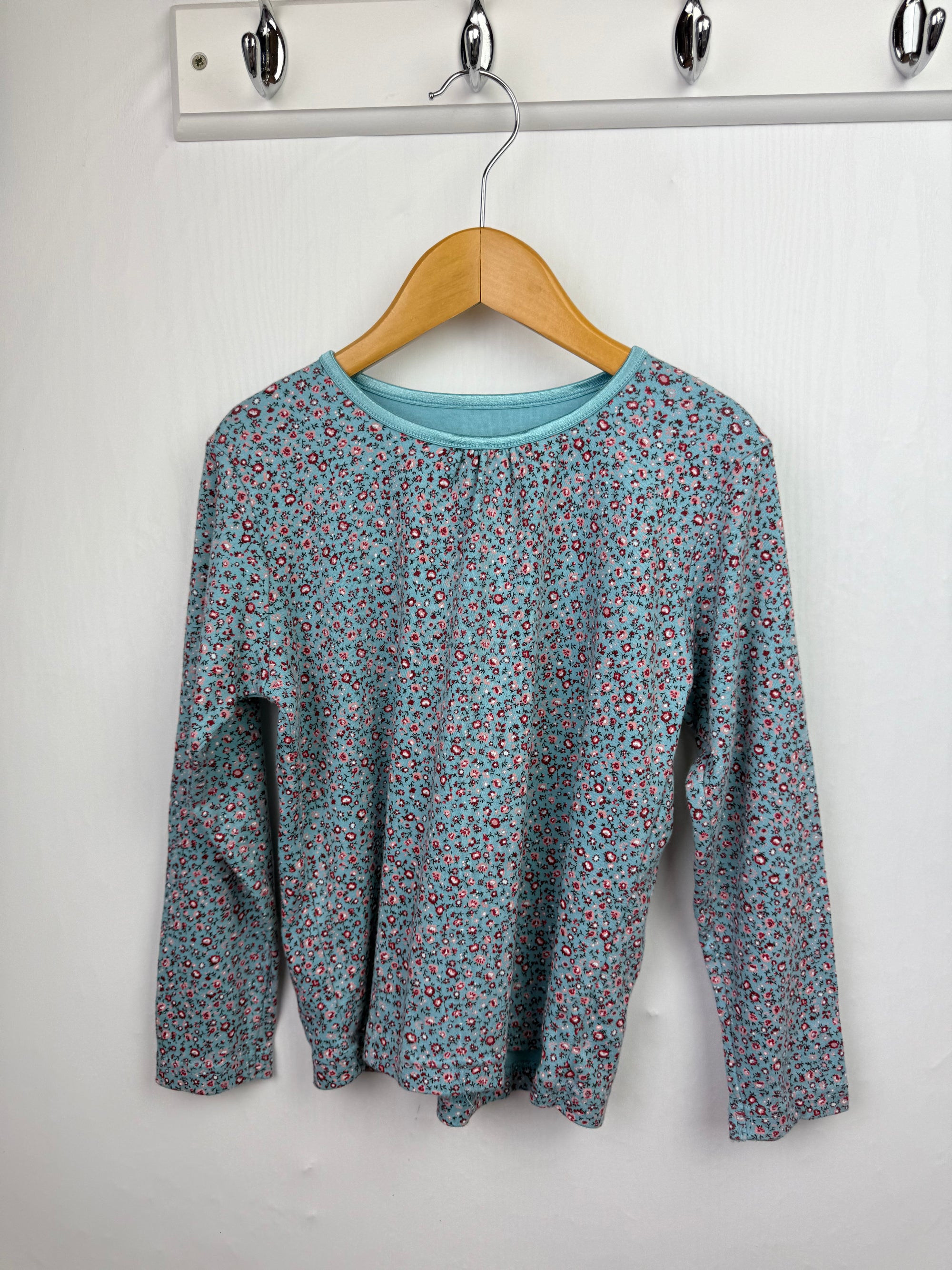 M&S Blue Floral Long Sleeve Top - Girls 5-6 Years