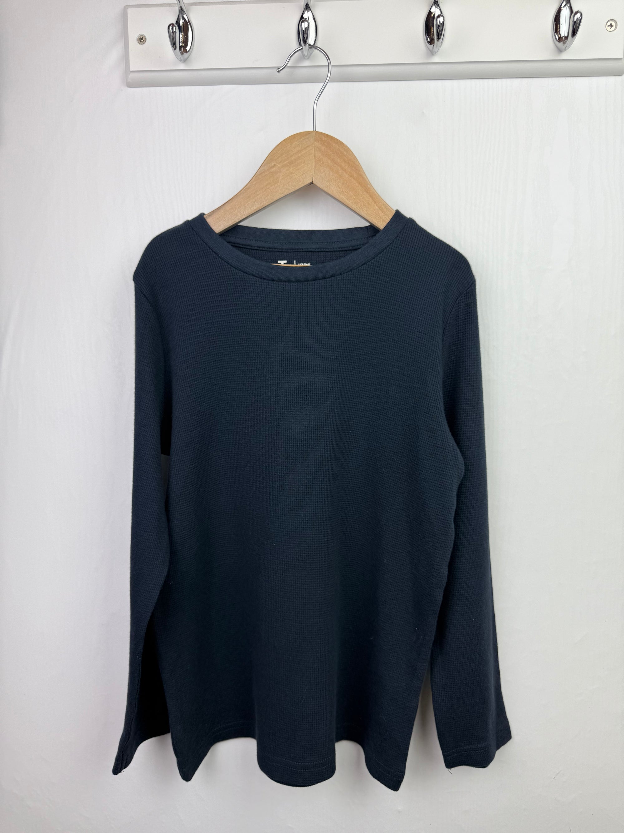 TU Navy Waffle Long Sleeve Top - Boys 8 Years