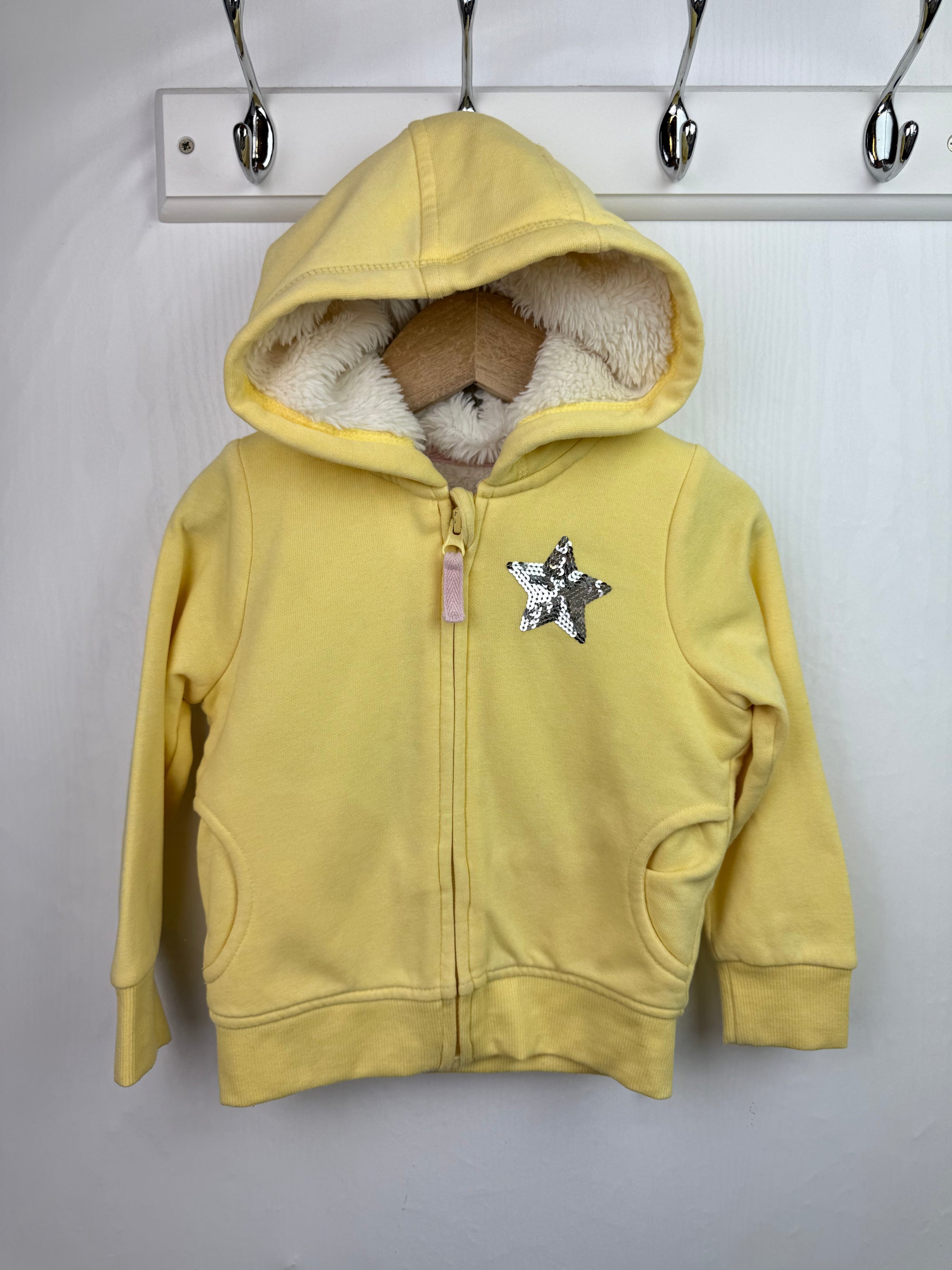 Nutmeg Yellow Fluffy Lined Hoodie - Girls 2-3 Years
