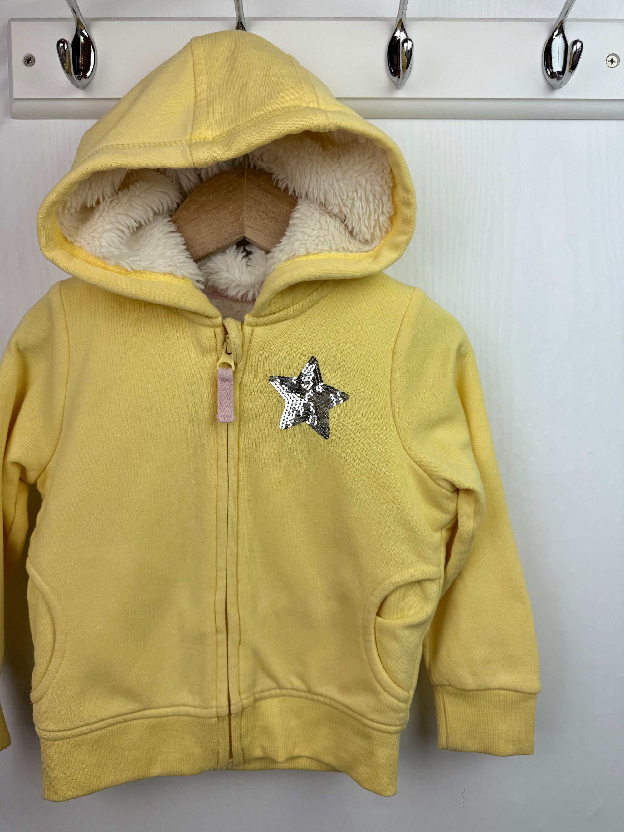 Nutmeg Yellow Fluffy Lined Hoodie - Girls 2-3 Years