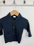 Next Navy Button Cardigan - Baby Boys 3-6 Months