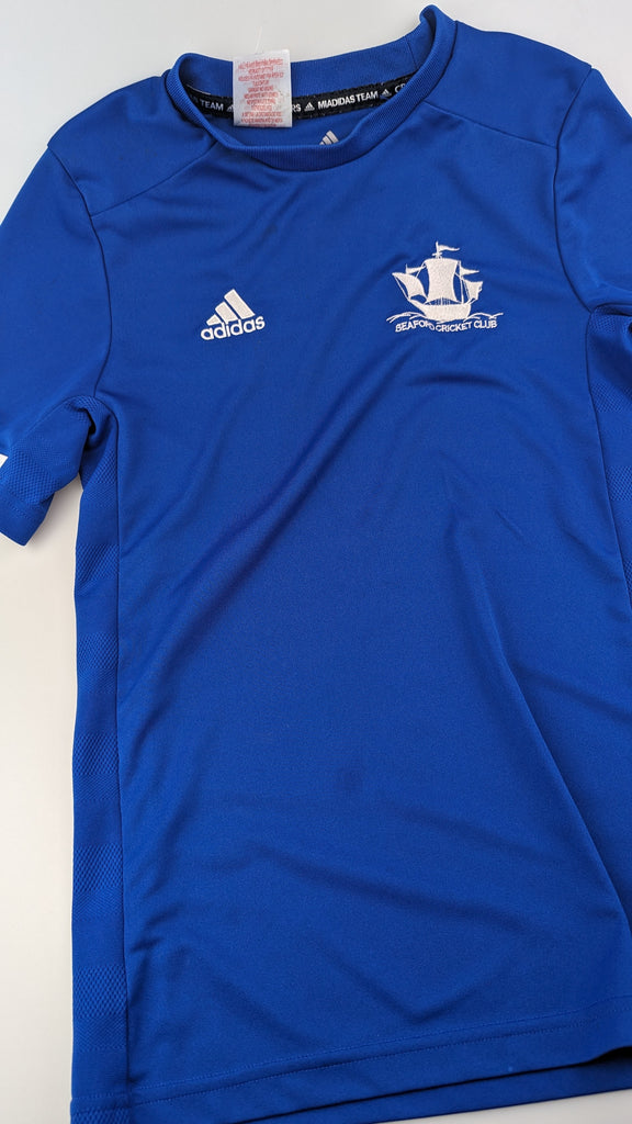 Adidas Blue Cricket Club Top 11-12 Years Adidas Used, Preloved, Preworn & Second Hand Baby, Kids & Children's Clothing UK Online. Cheap affordable. Brands including Next, Joules, Nutmeg Morrisons, TU, F&F, H&M.