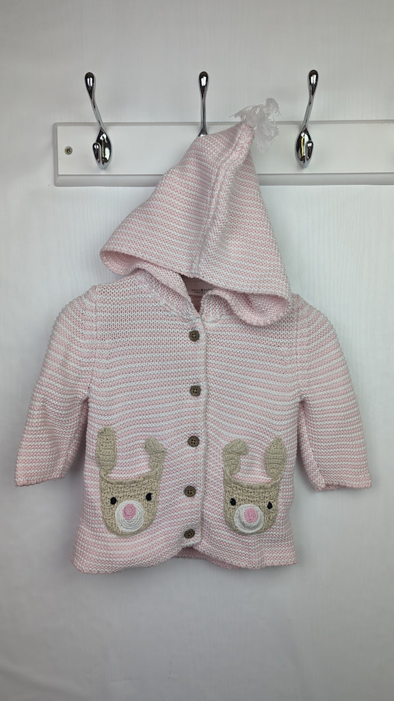 NEXT Pink Striped Bunny Cardigan 3-6m Next Used, Preloved, Preworn & Second Hand Baby, Kids & Children's Clothing UK Online. Cheap affordable. Brands including Next, Joules, Nutmeg Morrisons, TU, F&F, H&M.