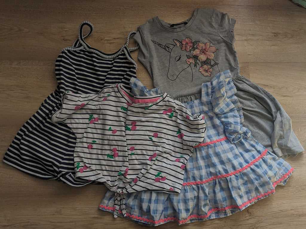 Girls Playwear Bundle 5-6 Years Multiple Brands Used, Preloved, Preworn & Second Hand Baby, Kids & Children's Clothing UK Online. Cheap affordable. Brands including Next, Joules, Nutmeg Morrisons, TU, F&F, H&M.