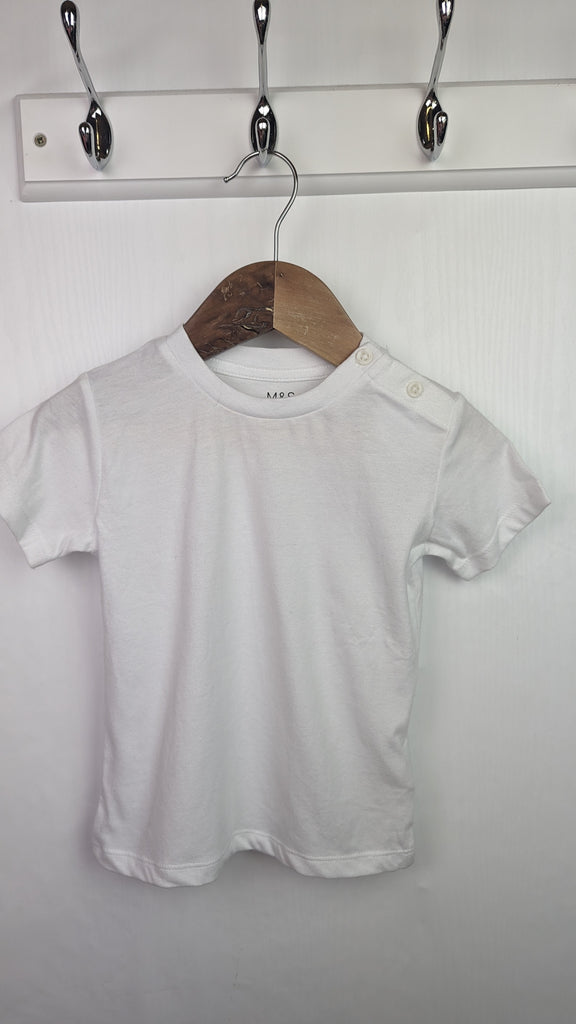 NEW M&S white short sleeve top 12-18m Marks & Spencer Used, Preloved, Preworn & Second Hand Baby, Kids & Children's Clothing UK Online. Cheap affordable. Brands including Next, Joules, Nutmeg Morrisons, TU, F&F, H&M.