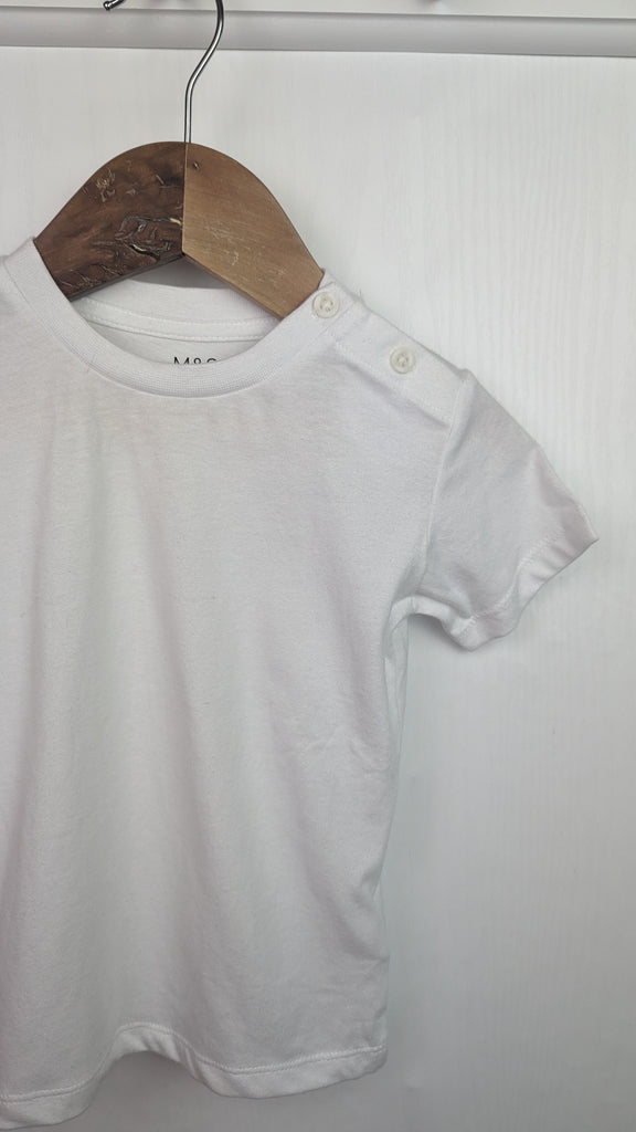 NEW M&S white short sleeve top 12-18m Marks & Spencer Used, Preloved, Preworn & Second Hand Baby, Kids & Children's Clothing UK Online. Cheap affordable. Brands including Next, Joules, Nutmeg Morrisons, TU, F&F, H&M.