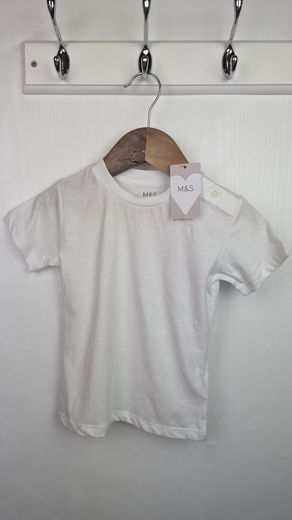 NEW M&S white short sleeve top 12-18m Marks & Spencer Used, Preloved, Preworn & Second Hand Baby, Kids & Children's Clothing UK Online. Cheap affordable. Brands including Next, Joules, Nutmeg, TU, F&F, H&M.