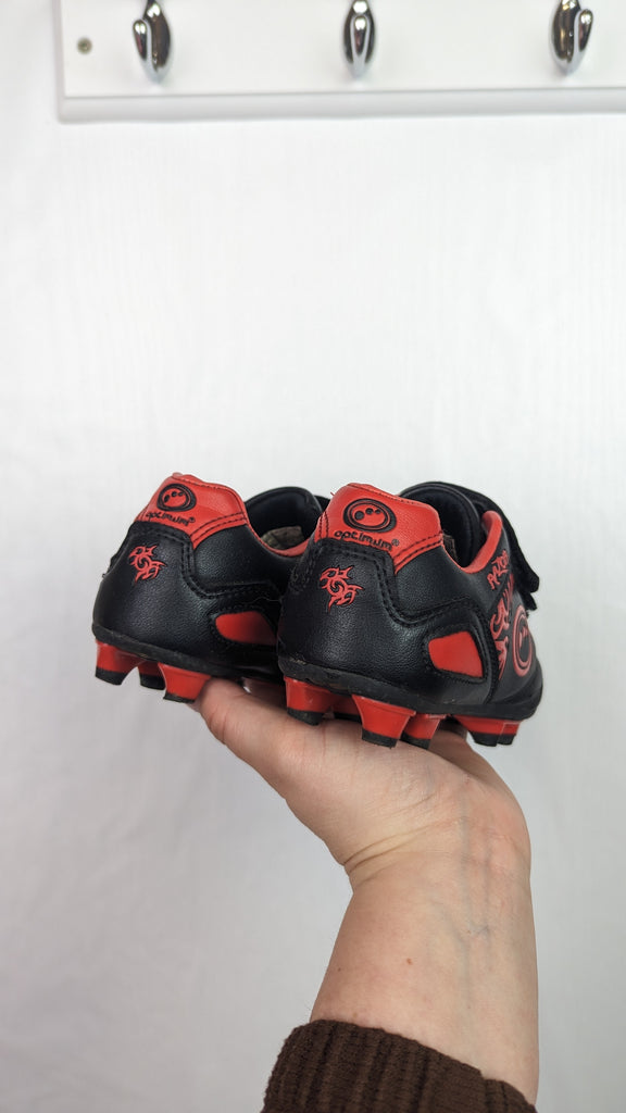 Optimum Red & Black Football Boots Size 13 Optimum Used, Preloved, Preworn & Second Hand Baby, Kids & Children's Clothing UK Online. Cheap affordable. Brands including Next, Joules, Nutmeg, TU, F&F, H&M.