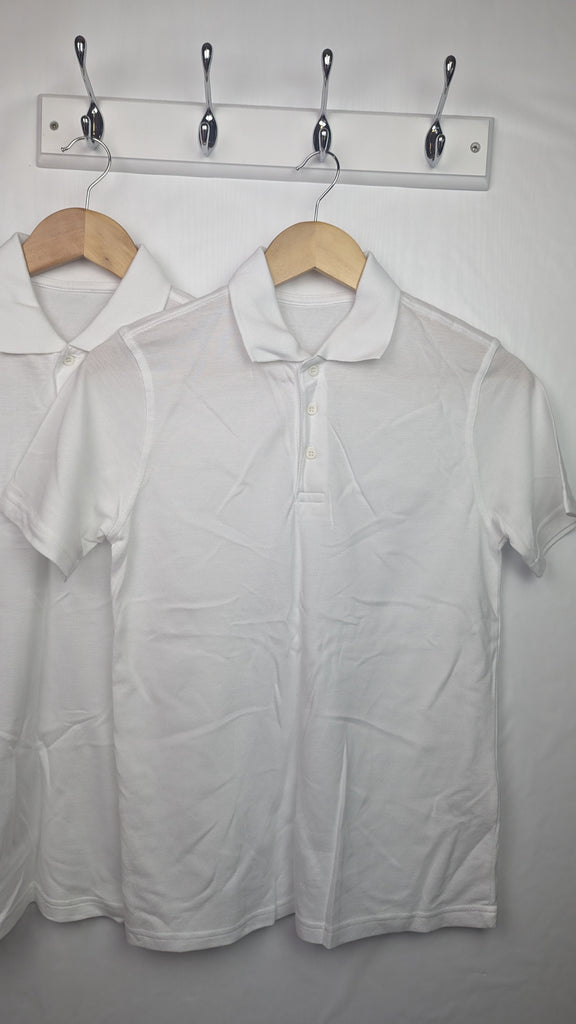 George White Polo School Shirt x2 - Unisex 11-12 Years George Used, Preloved, Preworn & Second Hand Baby, Kids & Children's Clothing UK Online. Cheap affordable. Brands including Next, Joules, Nutmeg, TU, F&F, H&M.