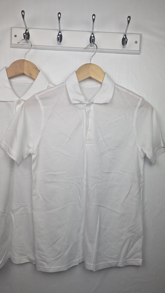 George White Polo School Shirt x2 - Unisex 11-12 Years George Used, Preloved, Preworn & Second Hand Baby, Kids & Children's Clothing UK Online. Cheap affordable. Brands including Next, Joules, Nutmeg Morrisons, TU, F&F, H&M.