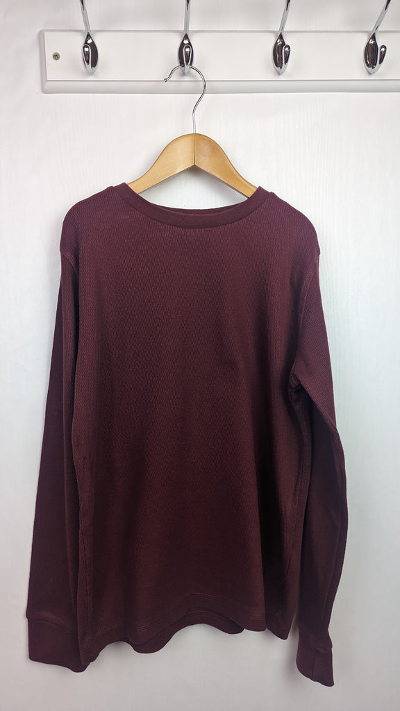 Next Burgundy Waffle long sleeve Top - Boys 9 Years Next Used, Preloved, Preworn & Second Hand Baby, Kids & Children's Clothing UK Online. Cheap affordable. Brands including Next, Joules, Nutmeg, TU, F&F, H&M.