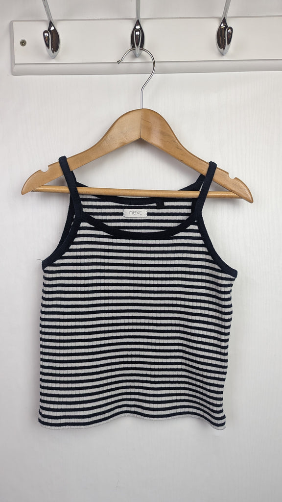 Next Navy & White Striped Vest Top - Girls 7 Years Next Used, Preloved, Preworn & Second Hand Baby, Kids & Children's Clothing UK Online. Cheap affordable. Brands including Next, Joules, Nutmeg, TU, F&F, H&M.