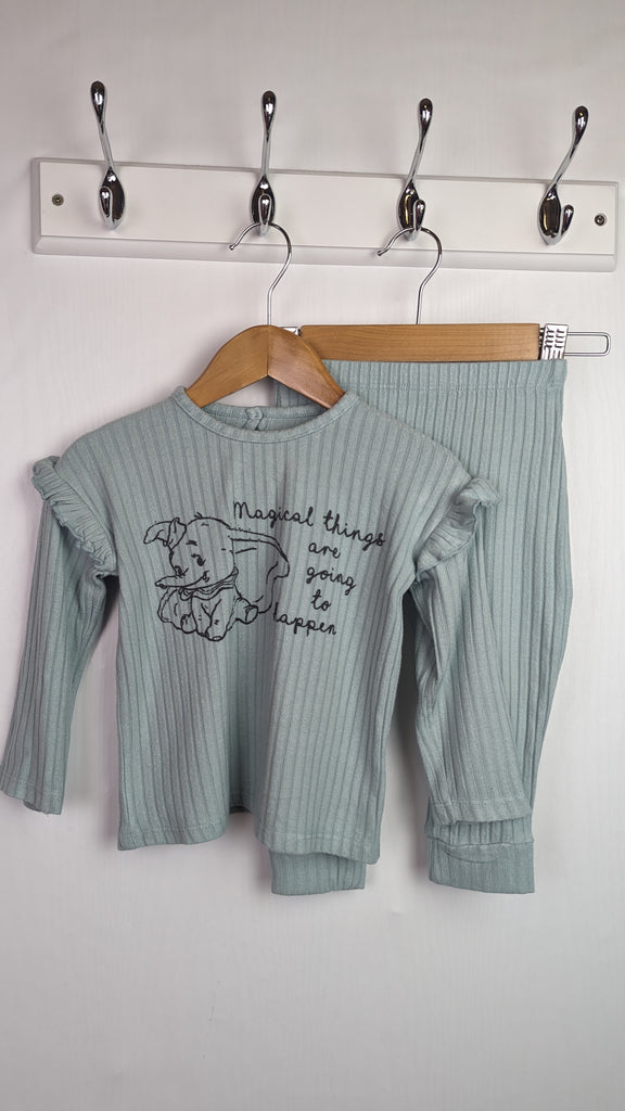 Dumbo Teal Top & Leggings Outfit - Baby Girl 9-12 Months Disney @ George Used, Preloved, Preworn & Second Hand Baby, Kids & Children's Clothing UK Online. Cheap affordable. Brands including Next, Joules, Nutmeg, TU, F&F, H&M.