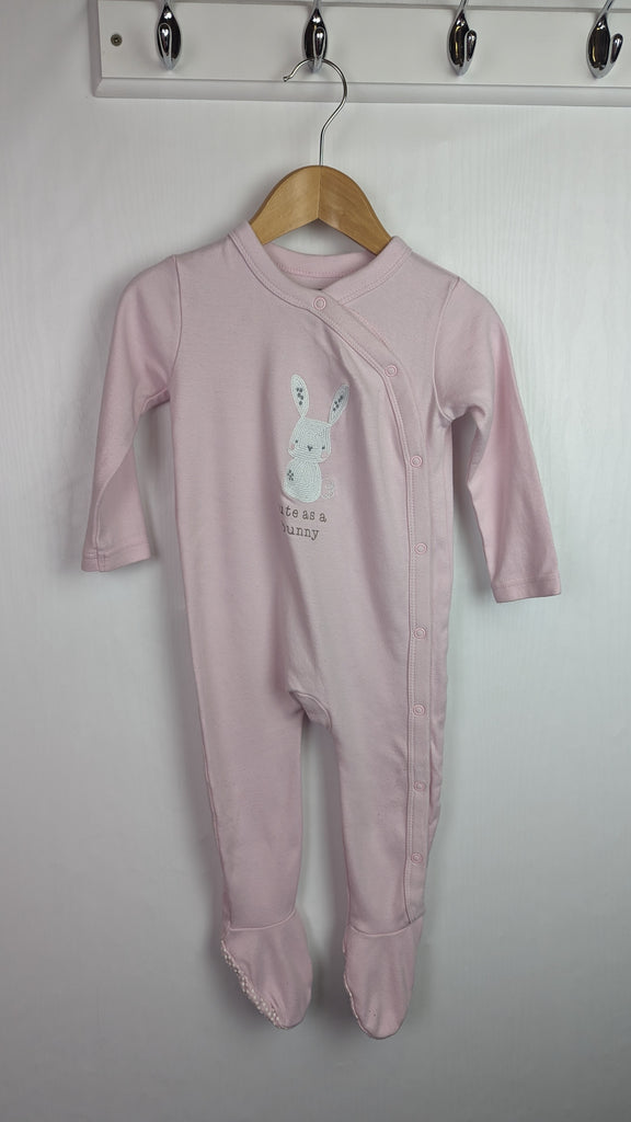 Mini Cuddles Pink Bunny Sleepsuit - Baby Girls 9-12 Months Mini Cuddles Used, Preloved, Preworn & Second Hand Baby, Kids & Children's Clothing UK Online. Cheap affordable. Brands including Next, Joules, Nutmeg, TU, F&F, H&M.