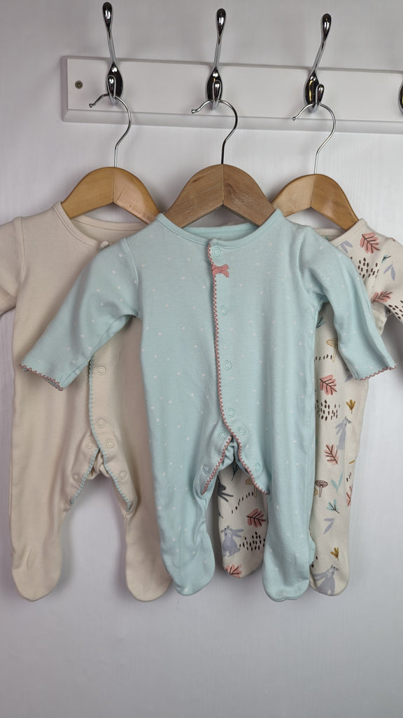 M&S Floral Sleepsuit Set - Girls 0-1 Month Marks & Spencer Used, Preloved, Preworn & Second Hand Baby, Kids & Children's Clothing UK Online. Cheap affordable. Brands including Next, Joules, Nutmeg Morrisons, TU, F&F, H&M.