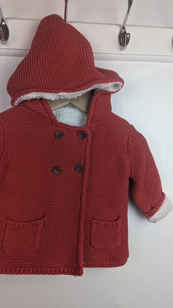 M&S Red Hooded Fleece Cardigan - Unisex 3-6 Months Marks & Spencer Used, Preloved, Preworn & Second Hand Baby, Kids & Children's Clothing UK Online. Cheap affordable. Brands including Next, Joules, Nutmeg, TU, F&F, H&M.