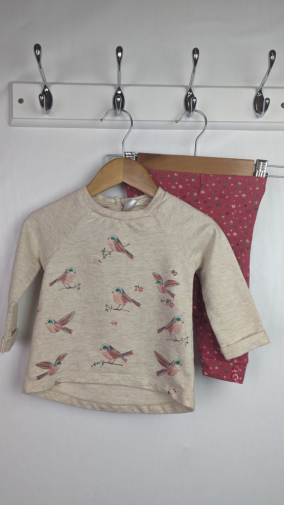 F&F Floral Birds Jumper & Leggings Outfit - Girls 3-6 Months F&F Used, Preloved, Preworn & Second Hand Baby, Kids & Children's Clothing UK Online. Cheap affordable. Brands including Next, Joules, Nutmeg, TU, F&F, H&M.