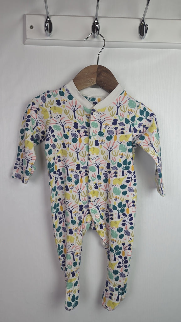 M&S Floral Sleepsuit - Baby Girls 3-6 Months Marks & Spencer Used, Preloved, Preworn & Second Hand Baby, Kids & Children's Clothing UK Online. Cheap affordable. Brands including Next, Joules, Nutmeg, TU, F&F, H&M.