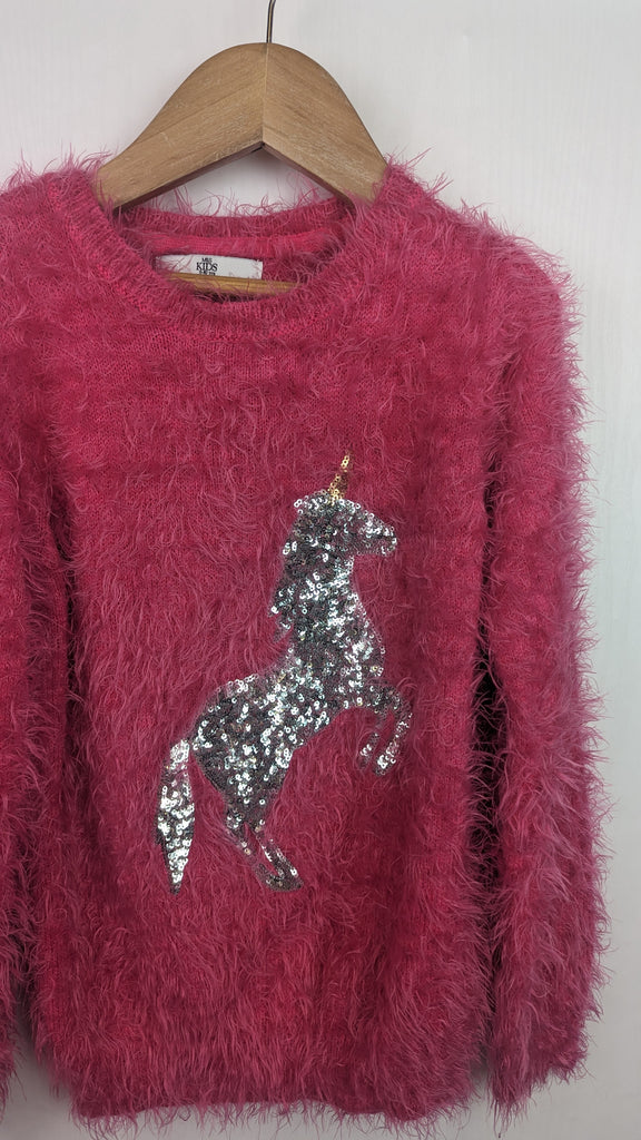 M&S Pink Fluffy Unicorn Jumper - Girls 9-10 Years Marks & Spencer Used, Preloved, Preworn & Second Hand Baby, Kids & Children's Clothing UK Online. Cheap affordable. Brands including Next, Joules, Nutmeg, TU, F&F, H&M.