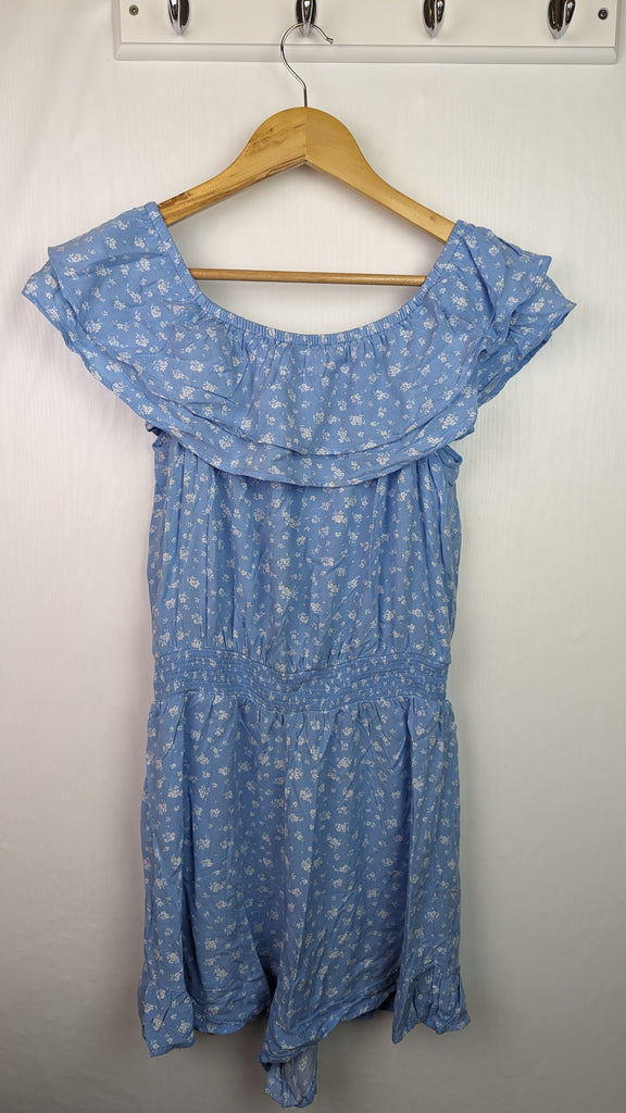 New Look Blue Floral Playsuit - Girls 14 Years New Look Used, Preloved, Preworn & Second Hand Baby, Kids & Children's Clothing UK Online. Cheap affordable. Brands including Next, Joules, Nutmeg Morrisons, TU, F&F, H&M.