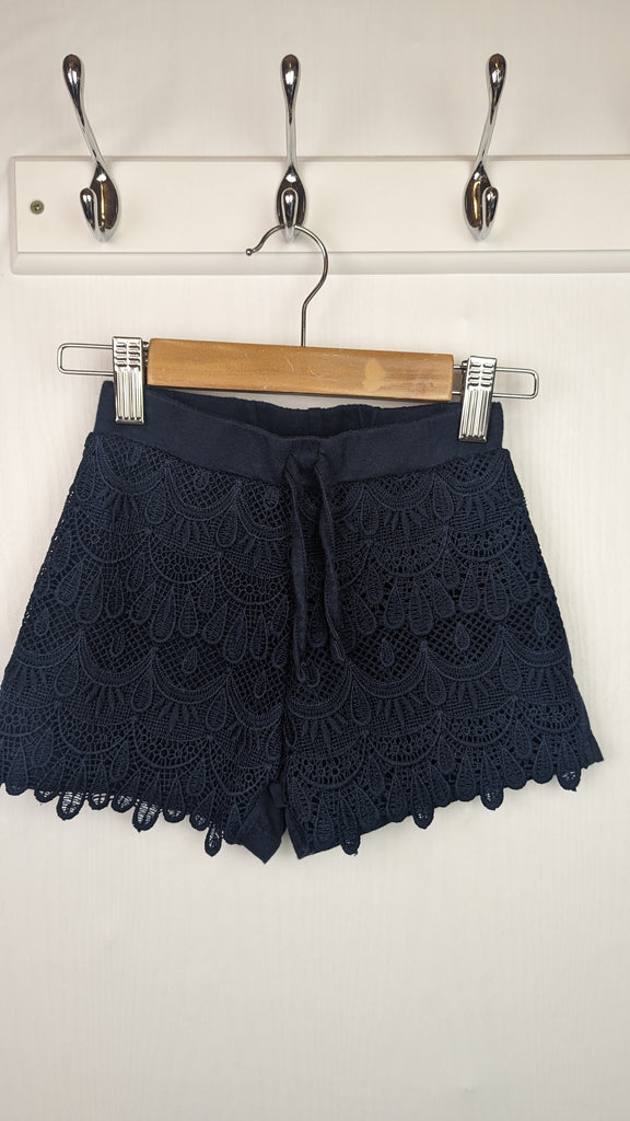 Primark Navy Crochet Shorts - Girls 7-8 Years Primark Used, Preloved, Preworn & Second Hand Baby, Kids & Children's Clothing UK Online. Cheap affordable. Brands including Next, Joules, Nutmeg, TU, F&F, H&M.
