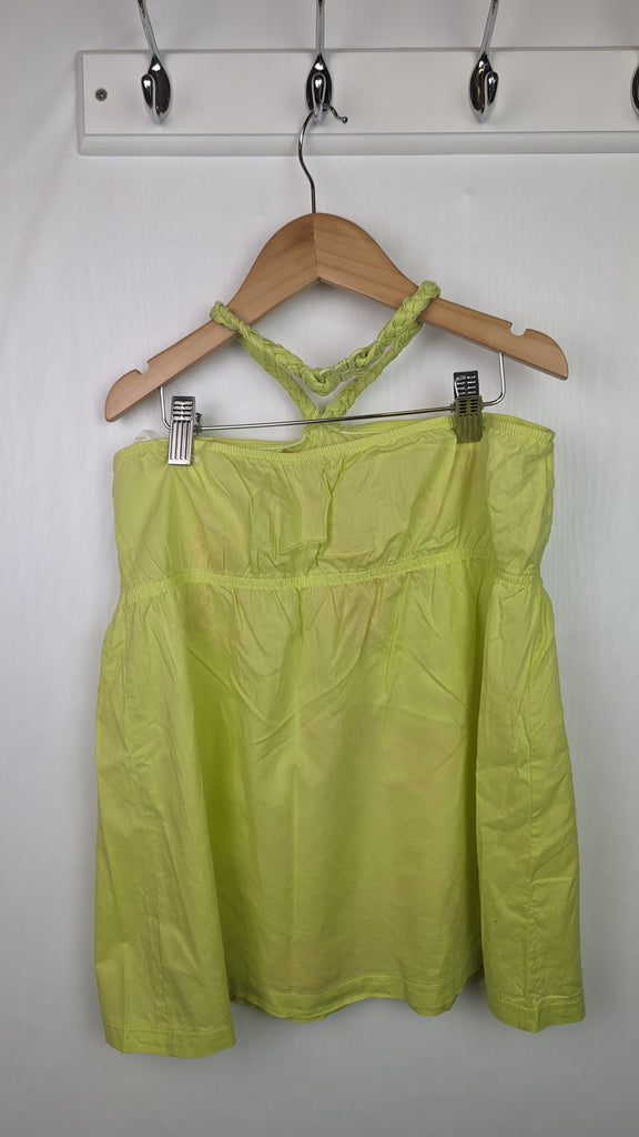 Retro M&S Lime Floral Halterneck Top - Girls 12 Years Marks & Spencer Used, Preloved, Preworn & Second Hand Baby, Kids & Children's Clothing UK Online. Cheap affordable. Brands including Next, Joules, Nutmeg Morrisons, TU, F&F, H&M.