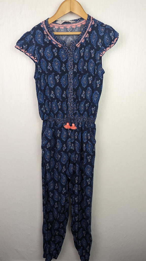 H&M Dark Blue Paisley Jumpsuit - Girls 7-8 Years H&M Used, Preloved, Preworn & Second Hand Baby, Kids & Children's Clothing UK Online. Cheap affordable. Brands including Next, Joules, Nutmeg Morrisons, TU, F&F, H&M.