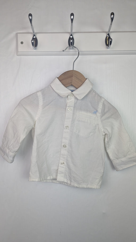 M&S White 'A' Shirt - Baby Boys 3-6 Months Marks & Spencer Used, Preloved, Preworn & Second Hand Baby, Kids & Children's Clothing UK Online. Cheap affordable. Brands including Next, Joules, Nutmeg Morrisons, TU, F&F, H&M.