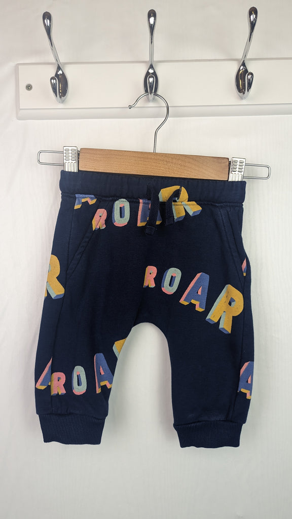 M&S Navy Roar Joggers - Baby Boys 0-3 Months Marks & Spencer Used, Preloved, Preworn & Second Hand Baby, Kids & Children's Clothing UK Online. Cheap affordable. Brands including Next, Joules, Nutmeg Morrisons, TU, F&F, H&M.