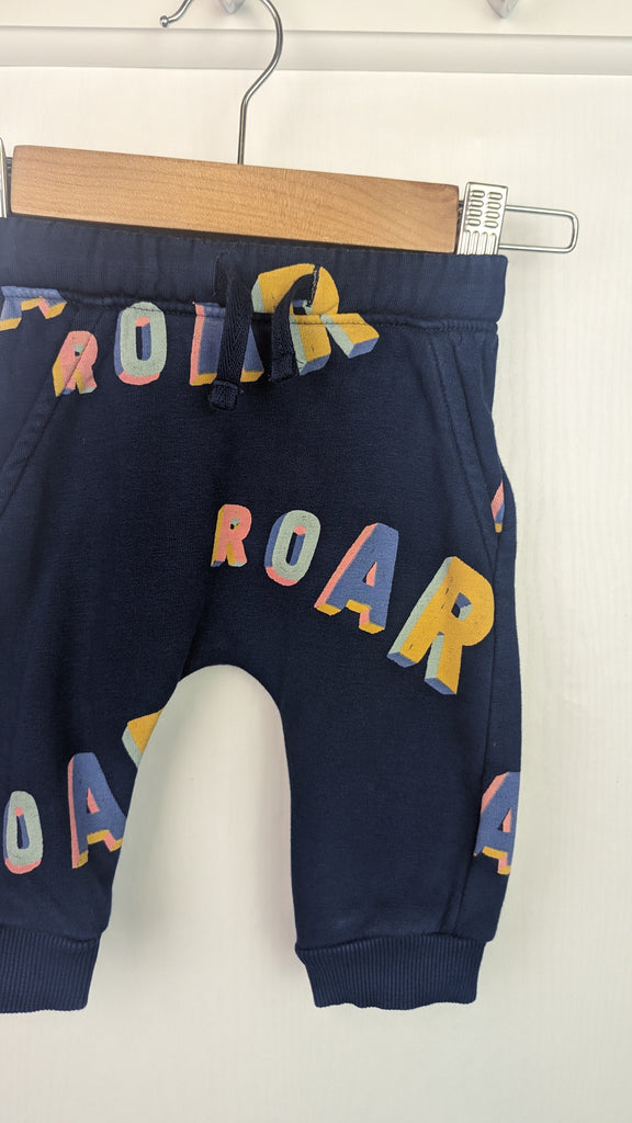 M&S Navy Roar Joggers - Baby Boys 0-3 Months Marks & Spencer Used, Preloved, Preworn & Second Hand Baby, Kids & Children's Clothing UK Online. Cheap affordable. Brands including Next, Joules, Nutmeg Morrisons, TU, F&F, H&M.