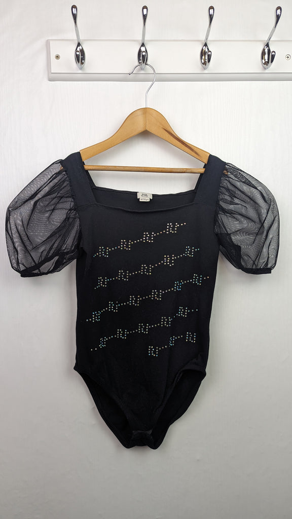 River Island Black Diamante Bodysuit - Girls 9-10 Years River Island Used, Preloved, Preworn & Second Hand Baby, Kids & Children's Clothing UK Online. Cheap affordable. Brands including Next, Joules, Nutmeg, TU, F&F, H&M.