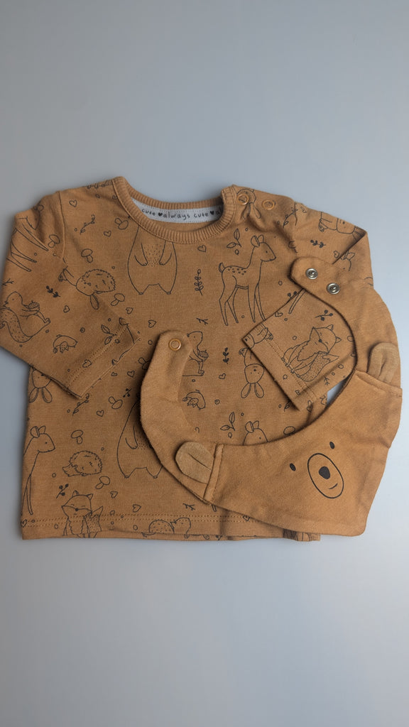 George Brown Animals Top & Bib - Boys Newborn George Used, Preloved, Preworn & Second Hand Baby, Kids & Children's Clothing UK Online. Cheap affordable. Brands including Next, Joules, Nutmeg Morrisons, TU, F&F, H&M.