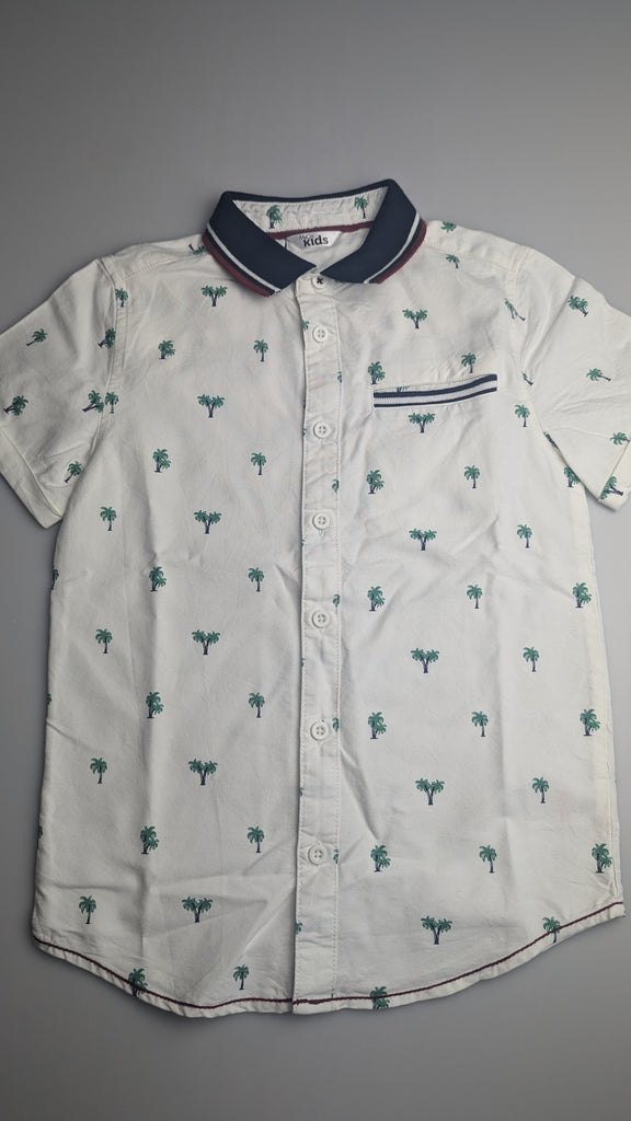 M&Co Palm Trees Cotton Shirt -Boys 7-8 Years M&Co Used, Preloved, Preworn & Second Hand Baby, Kids & Children's Clothing UK Online. Cheap affordable. Brands including Next, Joules, Nutmeg, TU, F&F, H&M.