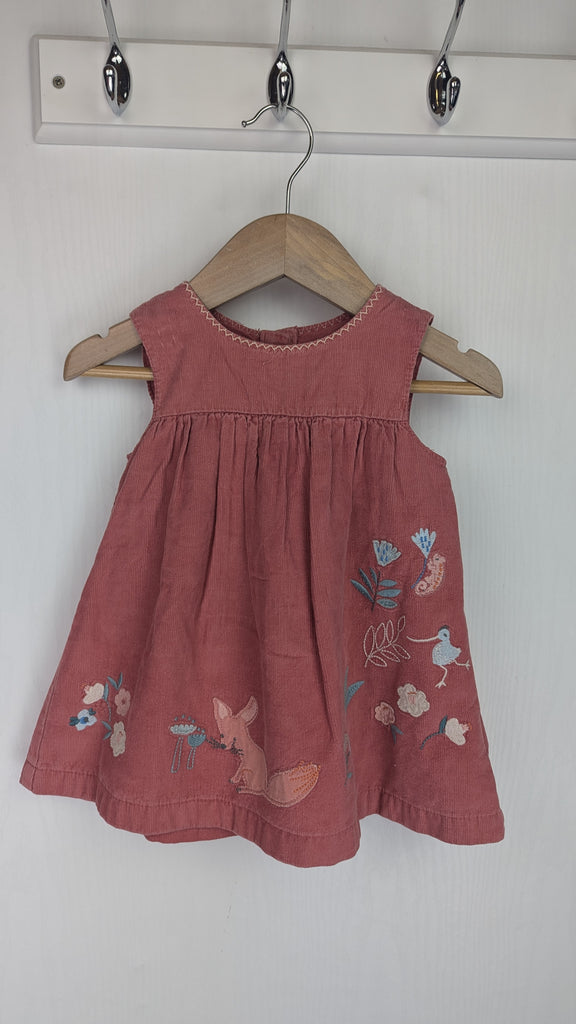 M&S Rose Cord Floral Dress - Girls 6-9 Months Marks & Spencer Used, Preloved, Preworn & Second Hand Baby, Kids & Children's Clothing UK Online. Cheap affordable. Brands including Next, Joules, Nutmeg Morrisons, TU, F&F, H&M.