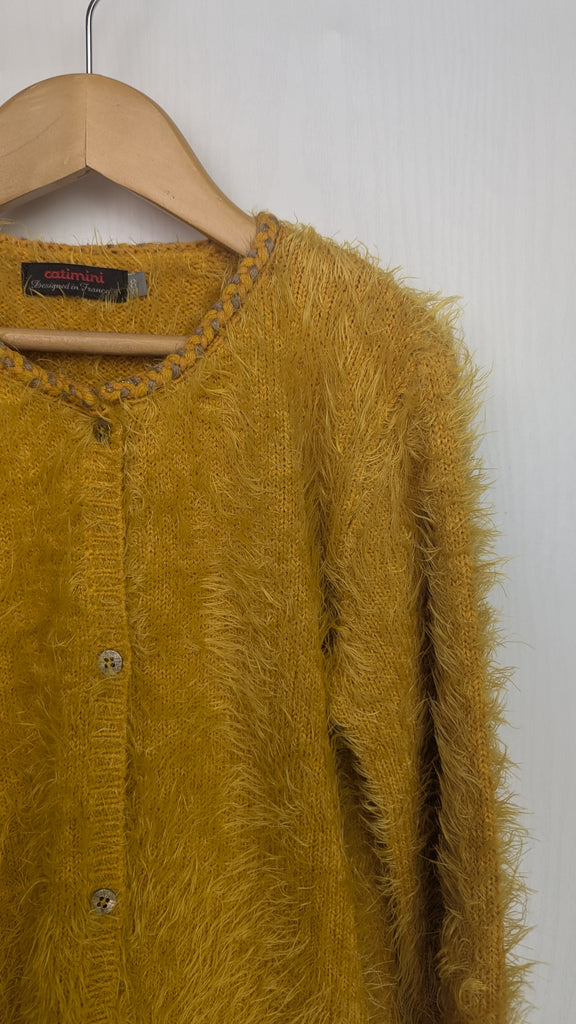 Catimini Mustard Fluffy Cardigan - Girls 8 Years Catimini Used, Preloved, Preworn & Second Hand Baby, Kids & Children's Clothing UK Online. Cheap affordable. Brands including Next, Joules, Nutmeg Morrisons, TU, F&F, H&M.