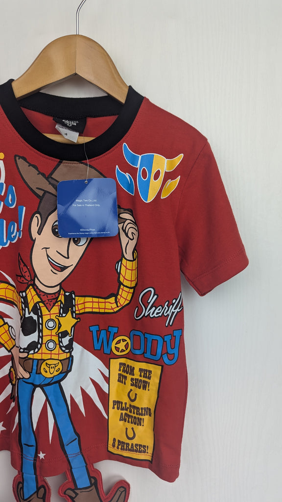 NEW Disney Toy Story Woody Short Sleeve Top - Boys 4 Years Disney Used, Preloved, Preworn & Second Hand Baby, Kids & Children's Clothing UK Online. Cheap affordable. Brands including Next, Joules, Nutmeg Morrisons, TU, F&F, H&M.