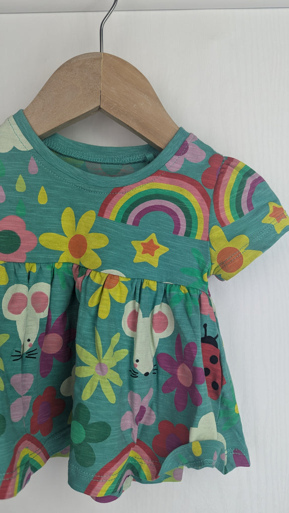 Next Green Floral & Rainbows Top - Girls 3-6 Months Next Used, Preloved, Preworn & Second Hand Baby, Kids & Children's Clothing UK Online. Cheap affordable. Brands including Next, Joules, Nutmeg Morrisons, TU, F&F, H&M.